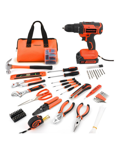 Juego de Taladro Inalámbrico 20V COMOWARE 171 Piezas