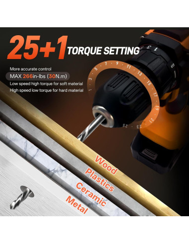 Juego de Taladro Inalámbrico 20V COMOWARE 171 Piezas