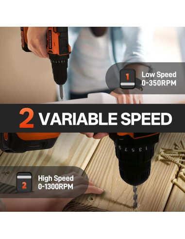 Juego de Taladro Inalámbrico 20V COMOWARE 171 Piezas