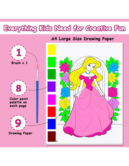 Libro de Colorear Acuarelas JZILU para Niños - Set Mágico