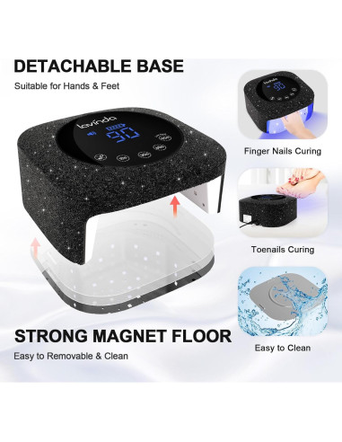 Lámpara UV LED Lavinda 54W Recargable con Pantalla LCD