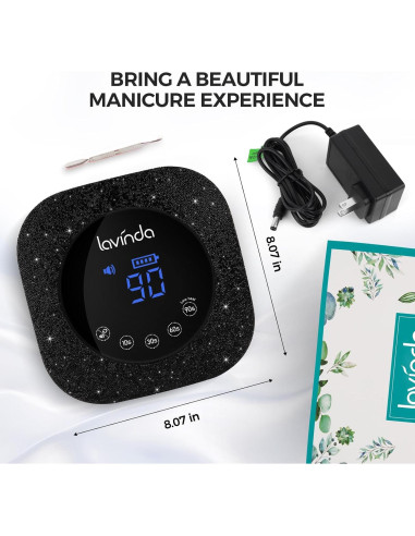 Lámpara UV LED Lavinda 54W Recargable con Pantalla LCD