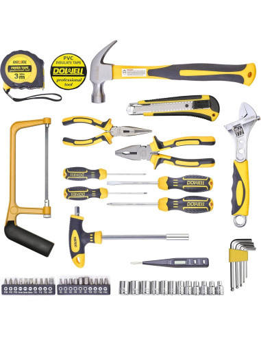 Juego de Herramientas DOWELL 49 Piezas con Caja de Almacenamiento