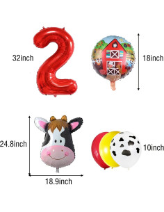 Decoraciones de Fiesta de Cumpleaños Animales de Granja 2 años 2