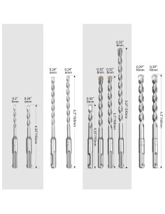 Juego de 20 Brocas y Cinceles YOSIGHT SDS-Plus para Hormigón 2