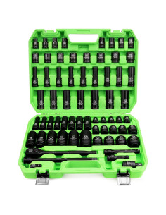 Set de Enchufes de Impacto Swanlake 1/2" 66 Piezas SAE y Métrico