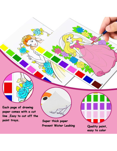 Libro de Colorear Acuarelas JZILU para Niños - Set Mágico