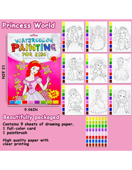 Libro de Colorear Acuarelas JZILU para Niños - Set Mágico