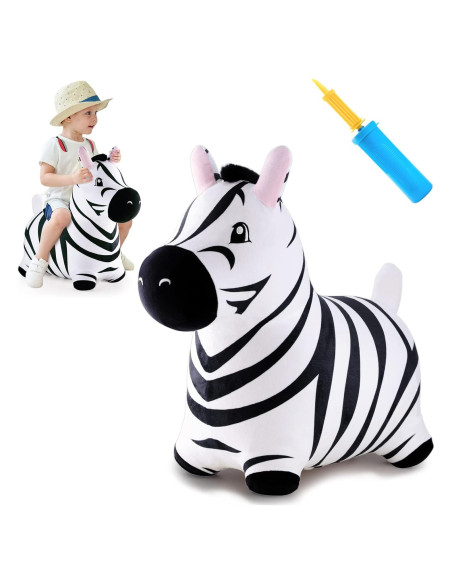 Caballo Saltarín Cebra iPlay, Juguete Inflable para Niños