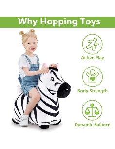 Caballo Saltarín Cebra iPlay, Juguete Inflable para Niños 2