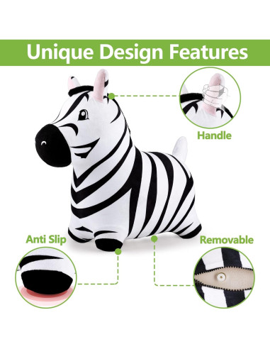 Caballo Saltarín Cebra iPlay, Juguete Inflable para Niños