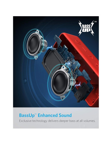 Anker SoundCore 2 Altavoz Bluetooth Portátil Rojo IPX7 24H