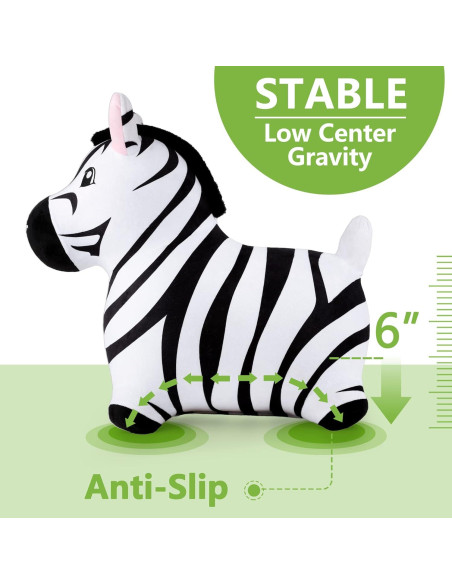 Caballo Saltarín Cebra iPlay, Juguete Inflable para Niños