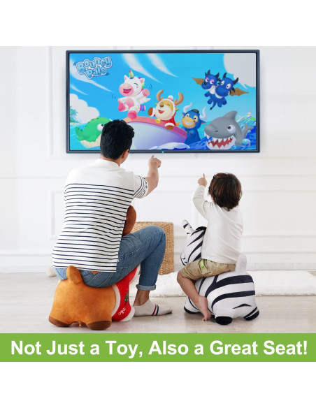 Caballo Saltarín Cebra iPlay, Juguete Inflable para Niños