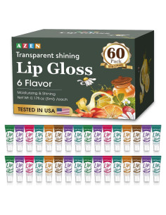 Set de 60 Brillos Labiales Transparentes AZEN - Hidratante con Vitamina E