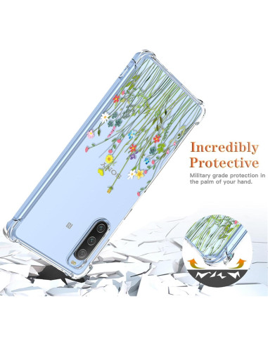 Funda transparente para Sony Xperia 10 II - Diseño de flores