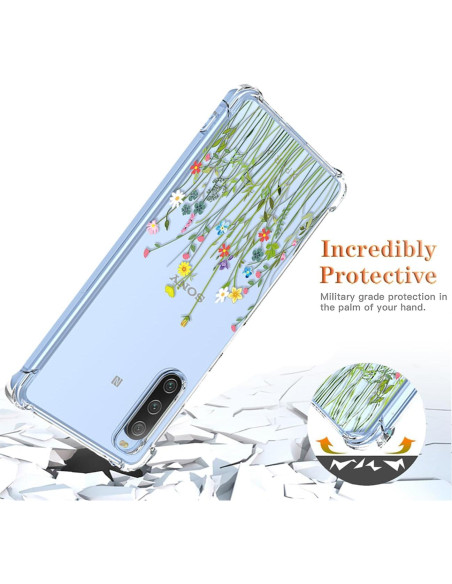 Funda transparente para Sony Xperia 10 II - Diseño de flores