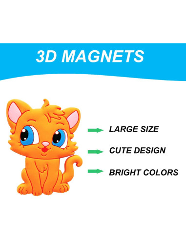 Imanes de Refrigerador ALNETI Animales de Granja 3D