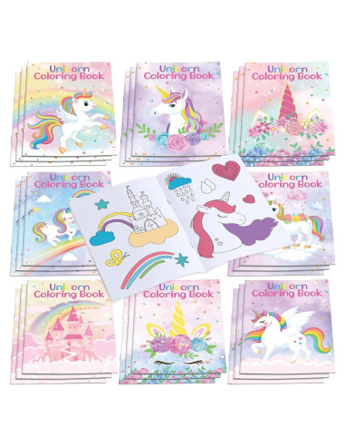 Set 24 Libros para Colorear Faccito Unicornio 12 Páginas