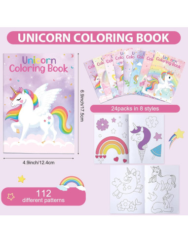 Set 24 Libros para Colorear Faccito Unicornio 12 Páginas