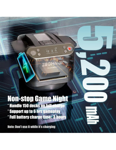 Barajador y Repartidor Automático ZechnoX 2-en-1 Negro