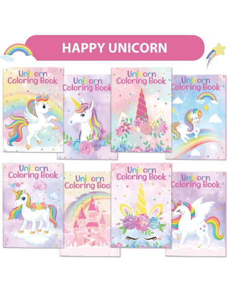 Set 24 Libros para Colorear Faccito Unicornio 12 Páginas