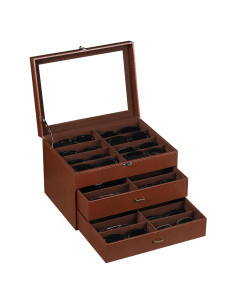 Caja Organizadora de Gafas AUTOARK de Cuero y Terciopelo 24 Piezas