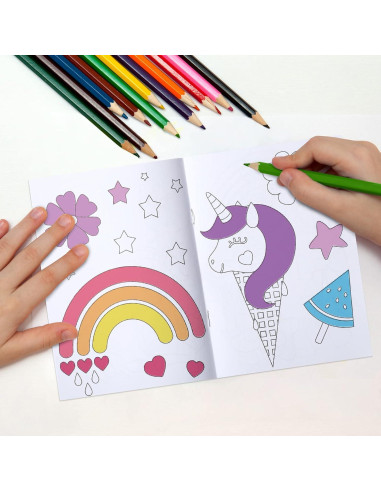 Set 24 Libros para Colorear Faccito Unicornio 12 Páginas