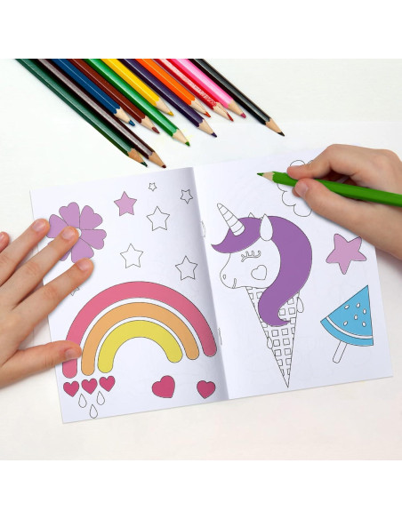 Set 24 Libros para Colorear Faccito Unicornio 12 Páginas