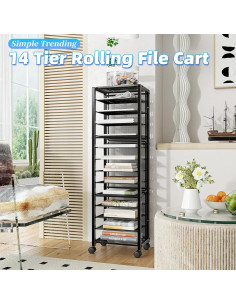 Carro de Archivo Rodante Simple Trending 14 Niveles Negro 2