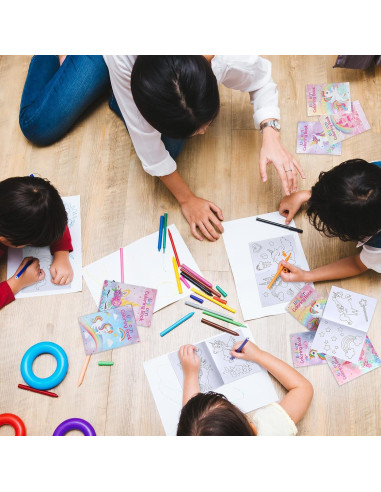 Set 24 Libros para Colorear Faccito Unicornio 12 Páginas