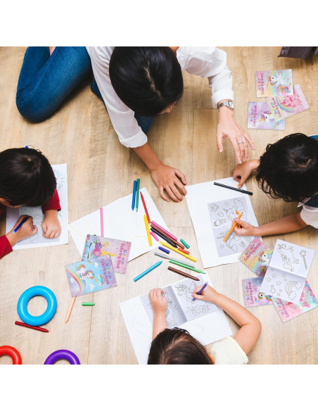 Set 24 Libros para Colorear Faccito Unicornio 12 Páginas