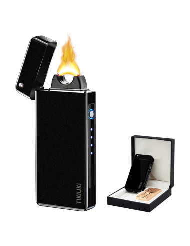 Encendedor Eléctrico Recargable TIKIUKI Mate Oscuro a Prueba de Viento