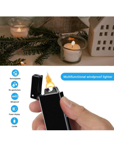 Encendedor Eléctrico Recargable TIKIUKI Mate Oscuro a Prueba de Viento