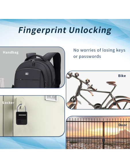 Candado de Huella Dactilar Newisdomake NM-8900B Negro