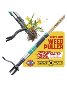 Desmalezadora de Pie Papa's Tool con Mango de Bambú y Acero