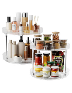 Organizador Lazy Susan 2 Niveles Slowslog 24.13 cm Transparente