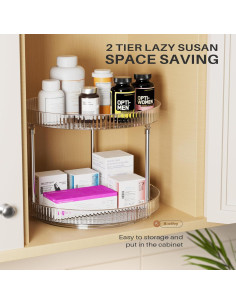 Organizador Lazy Susan 2 Niveles Slowslog 24.13 cm Transparente 2