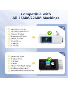 12 Filtros Inline CPAP Ecleanfy para BiPAP y DreamStation 2