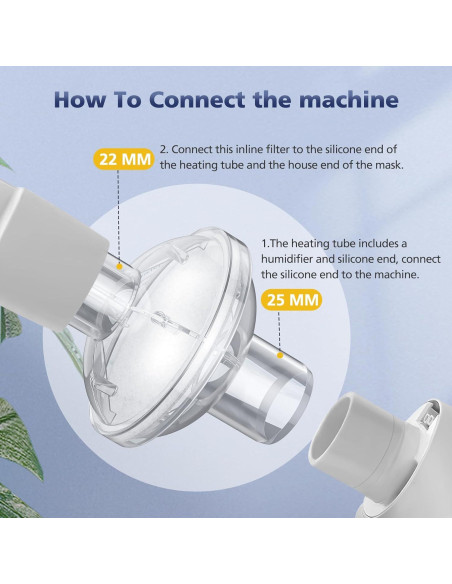 12 Filtros Inline CPAP Ecleanfy para BiPAP y DreamStation