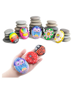 Simetufy 60 Rocas de Río para Pintar - Tamaños 3-8.9cm