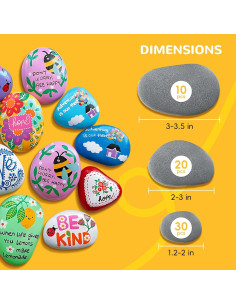 Simetufy 60 Rocas de Río para Pintar - Tamaños 3-8.9cm 2