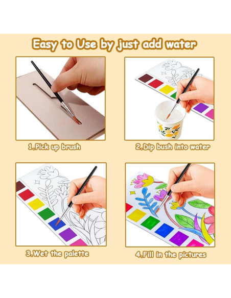 Libro de Colorear Acuarelas JZILU para Niños 4-8 Años