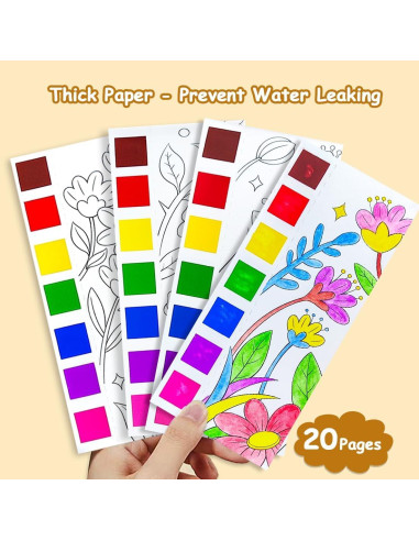 Libro de Colorear Acuarelas JZILU para Niños 4-8 Años