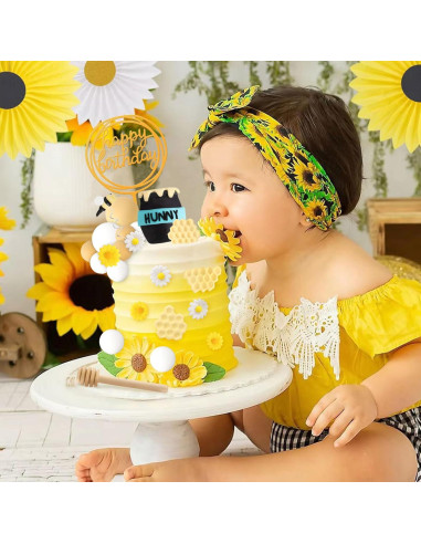Decoraciones de Pastel de Abeja Hooqict 33 Piezas con Tarro de Miel