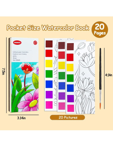 Libro de Colorear Acuarelas JZILU para Niños 4-8 Años