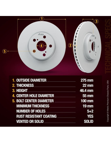 Kit de Freno de Disco Metrix Premium para Toyota y Scion