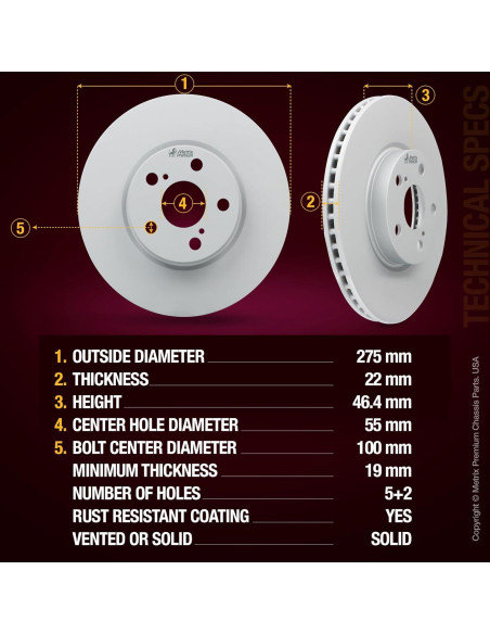 Kit de Freno de Disco Metrix Premium para Toyota y Scion