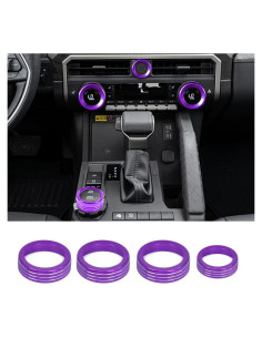 Cubierta de Botón de Aire Acondicionado KUJOOY para Toyota Tacoma 2024-2026 y 4Runner 2025-2026 - Aluminio Púrpura