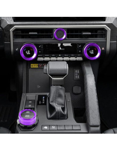 Cubierta de Botón de Aire Acondicionado KUJOOY para Toyota Tacoma 2024-2026 y 4Runner 2025-2026 - Aluminio Púrpura 2